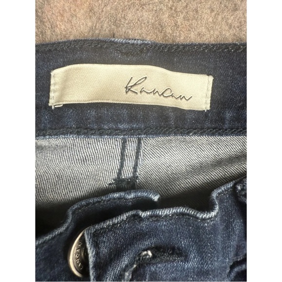 KanCan Moto Jeans Womens 29 Blue Denim Dark Wash Skinny Ankle Raw Hem Distressed - Picture 3 of 8
